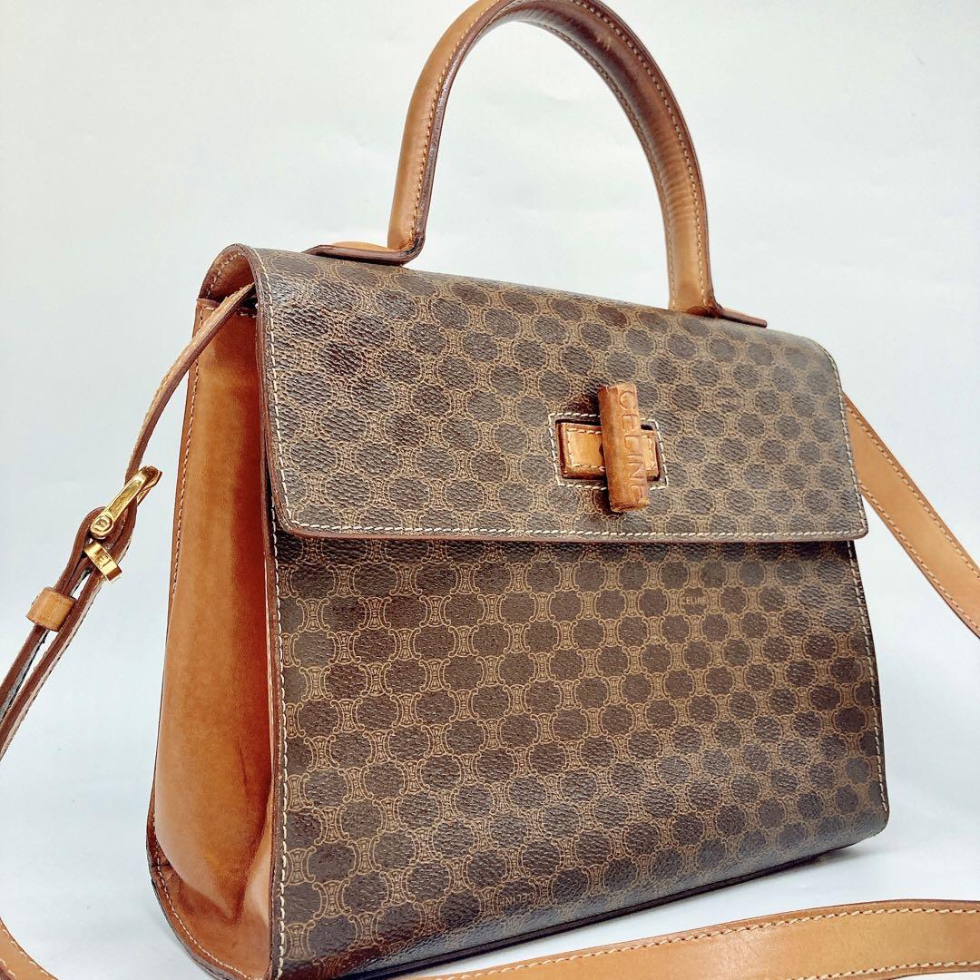 セリーヌ CELINE マカダム ハンドバッグ 2way ショルダーバッグ ターンロック22,000日元