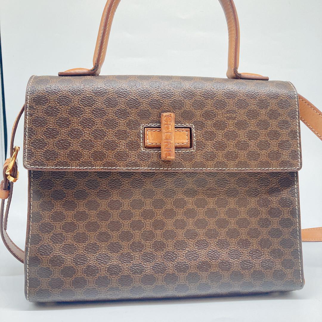 セリーヌ CELINE マカダム ハンドバッグ 2way ショルダーバッグ ターンロック22,000日元