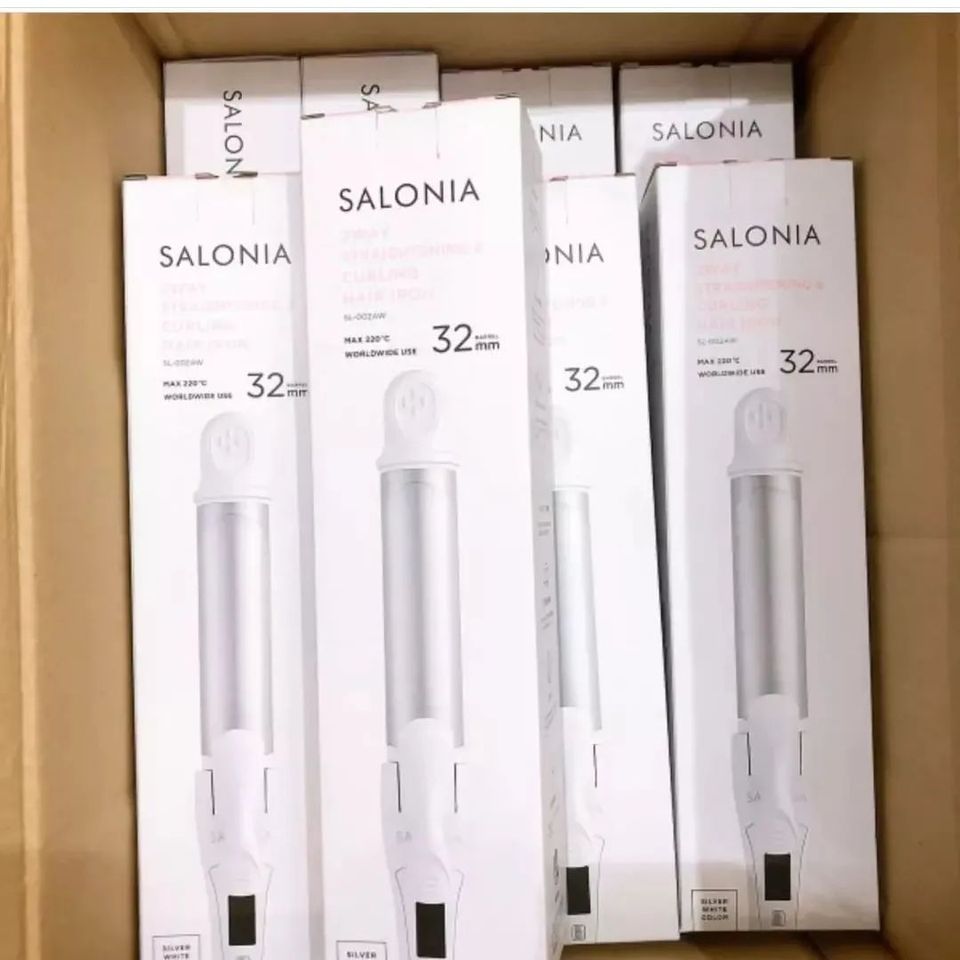 SALONIA 2way 32mm 直曲專業級陶瓷捲髮棒- 白銀色