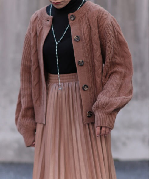 Volume Sleeve Cable Knit 2WAY 開衫