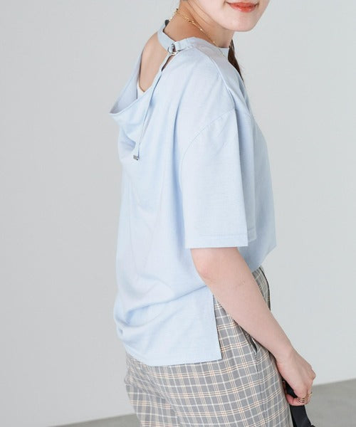 tシャツ T 寬鬆剪裁,背面垂褶腰帶 (現貨)