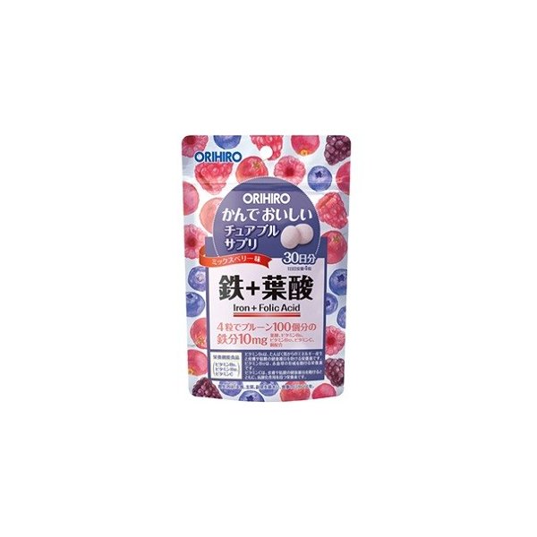 Orihiro 鉄 + 葉酸補充咀嚼片(120粒 - 30日分)