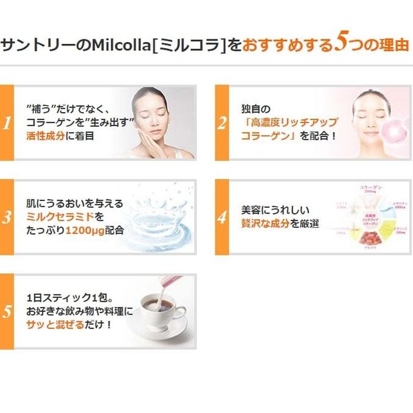 Milcolla SUNTORY 高濃度豐富膠原蛋白 30包/約30日分 訂貨要14天