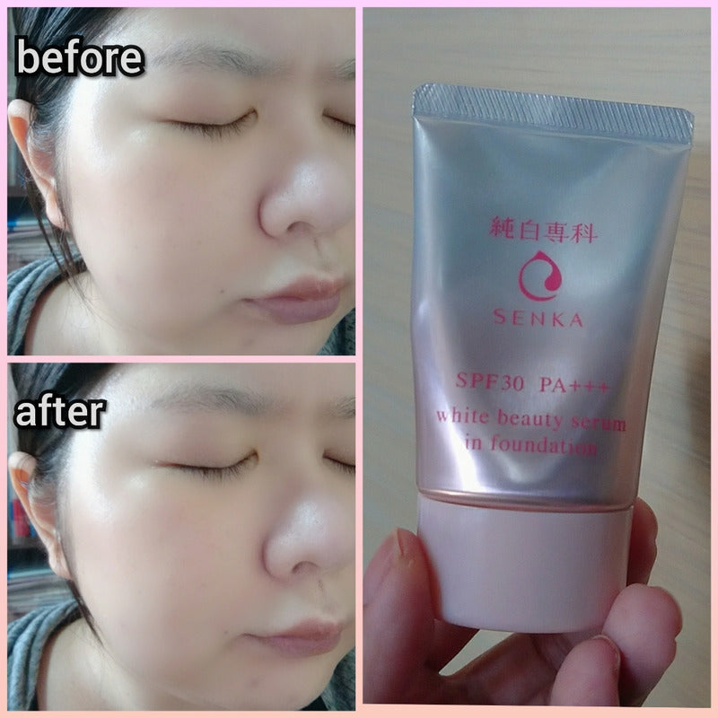 日本Shiseido資生堂 SENKA 純白專科雪白美肌精華 粉底液 White Beauty Serum in Foundation 30g SPF30 PA+